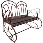 Rocking Swing Bench, 3 Seater, Metal, Bronze