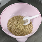 Large Cat Litter Box, Hooded Tray W/ Scoop | Pink