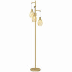 Industrial 3-light Floor Lamp Dimmable Led Standing Lamp | Gold