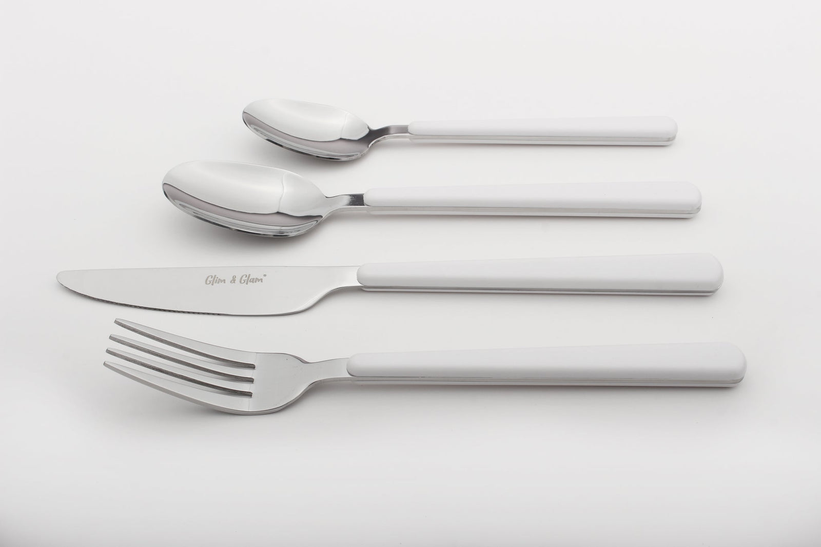 Cutlery Sets Stainless Steel White Abs Handle 24 Piece Set | One Size | White