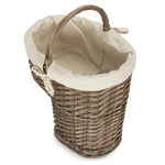 Wicker Antique Wash Finished Stair Basket | White