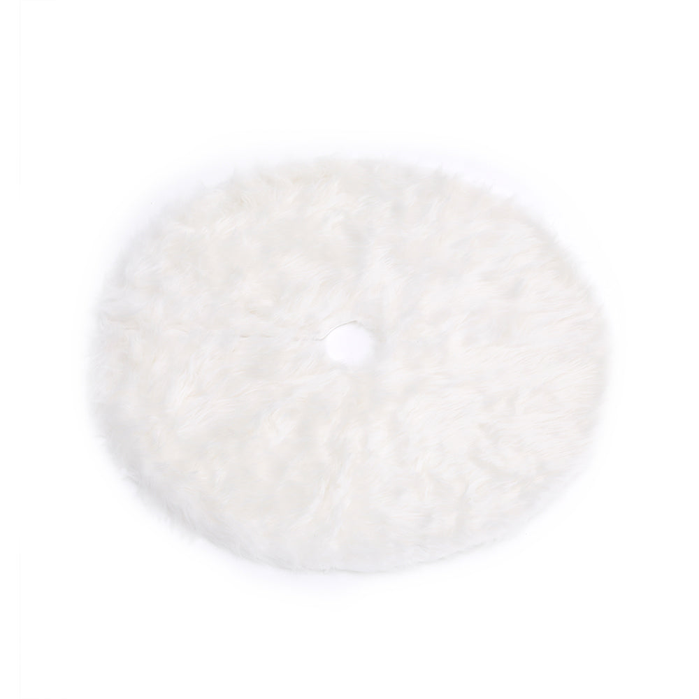 Snow White Plush Christmas Tree Skirt For Holiday Decoration 78cm/90cm/122cm Diameter | Small | White
