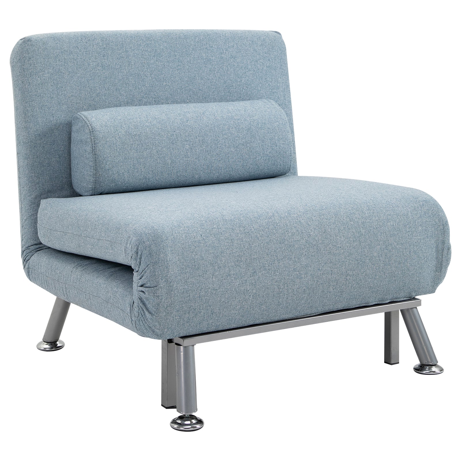 Single Folding 5 Position Convertible Sleeper Chair Sofa Bed | One Size | Blue
