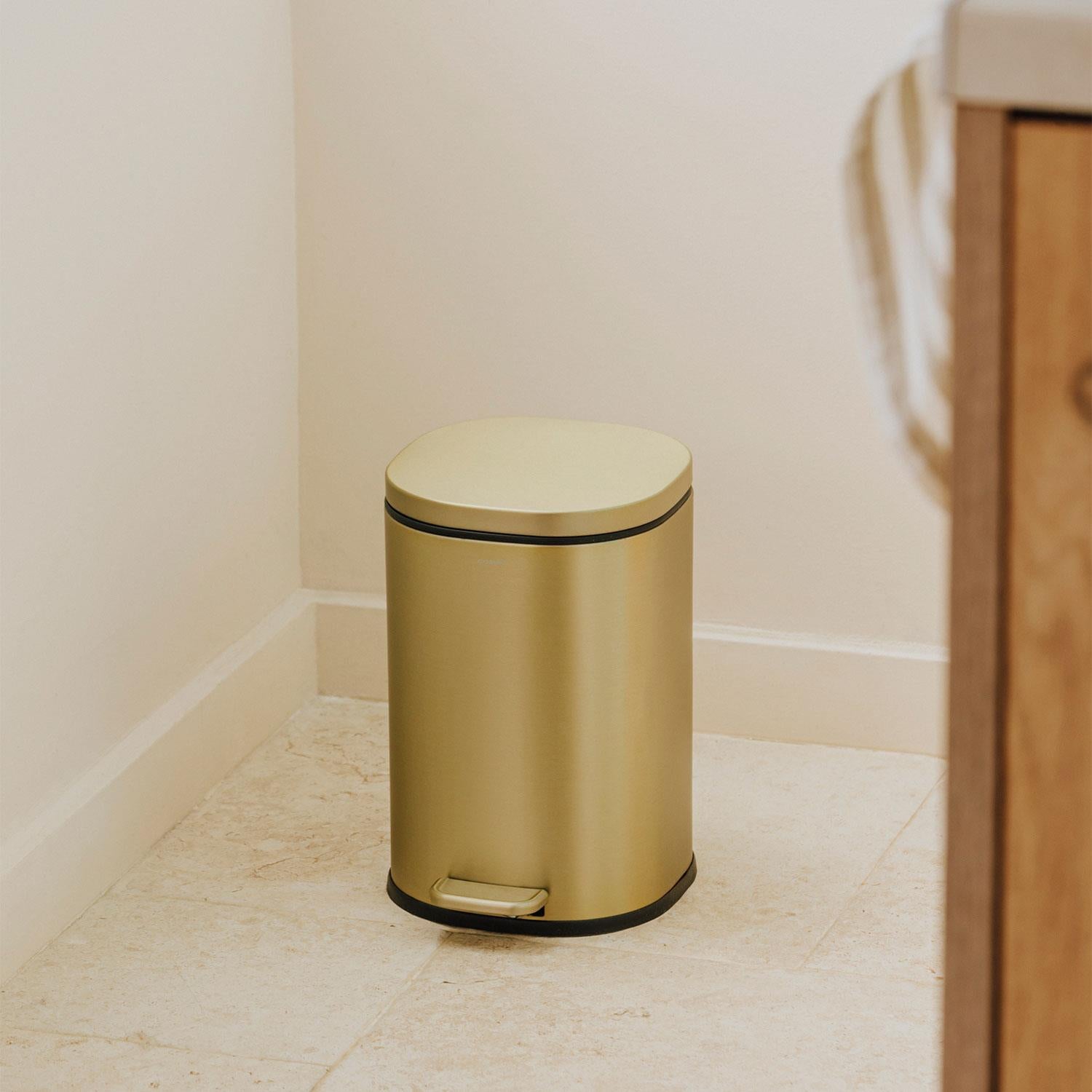 Bathroom Bin Trash Can 5l Pedal Start Collection | Copper