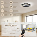 Ceiling Fan With Light And Remote, 3 Colour Temperatures, 50cm | Black