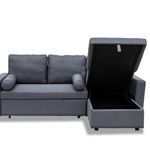 Manhattan 3 Seat Corner Sofa Bed Set - Left Or Right | Grey