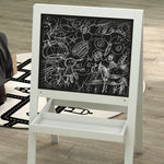 2-in-1 Double-sided Easel For Kids, With Storage Shelf- Blue