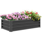 216l Raised Garden Bed Steel Planter Box | Gray
