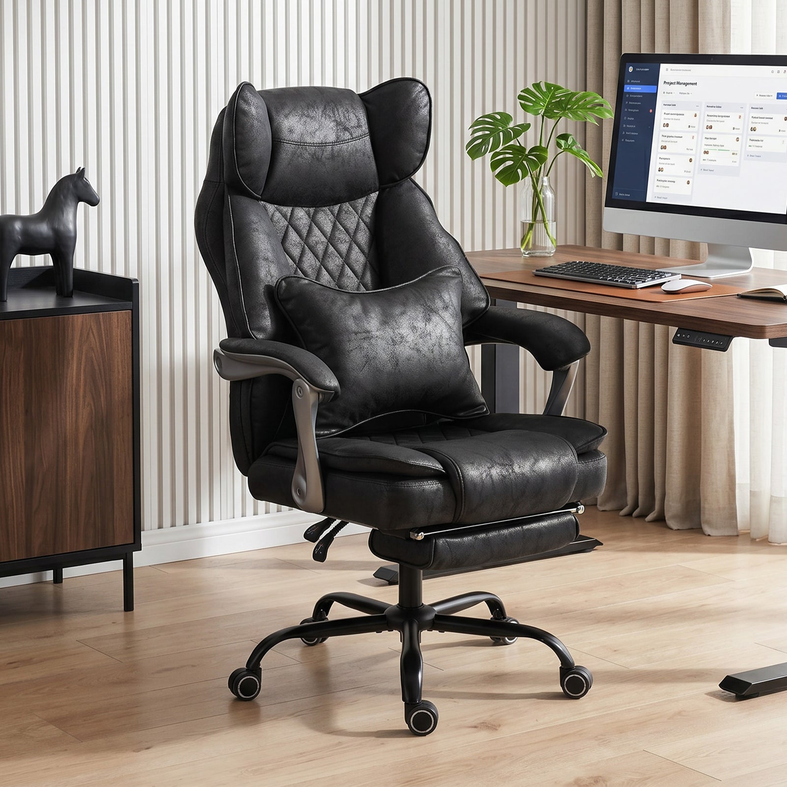 Big And Tall Office Chair With Lumbar Support | Black