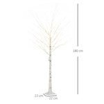 6ft Artificial White Birch Tree Light W/ 96 Warm White Pre-lit Led Light | 6ft | White