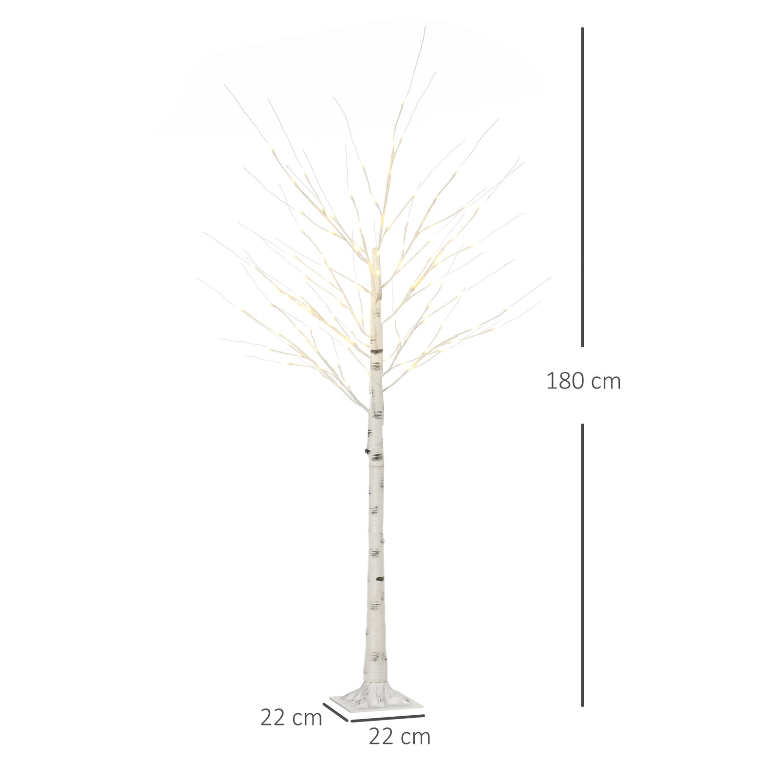 6ft Artificial White Birch Tree Light W/ 96 Warm White Pre-lit Led Light | 6ft | White