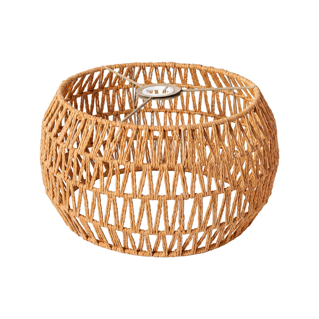 Emitto Lamp Shade Boho Paper Rope Light Shade Metal Frame For Bedroom Yellow