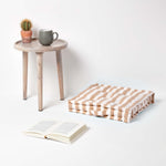 Cotton Thick Striped Floor Cushion | 40cm x 40cm | Beige