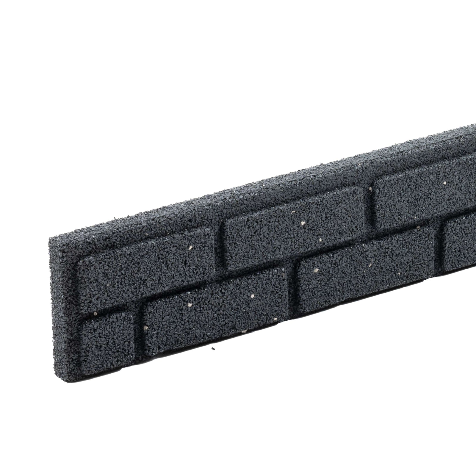 Recycled Rubber Brick Effect Garden Edging Border 1.2m | Set of 6 | Gray