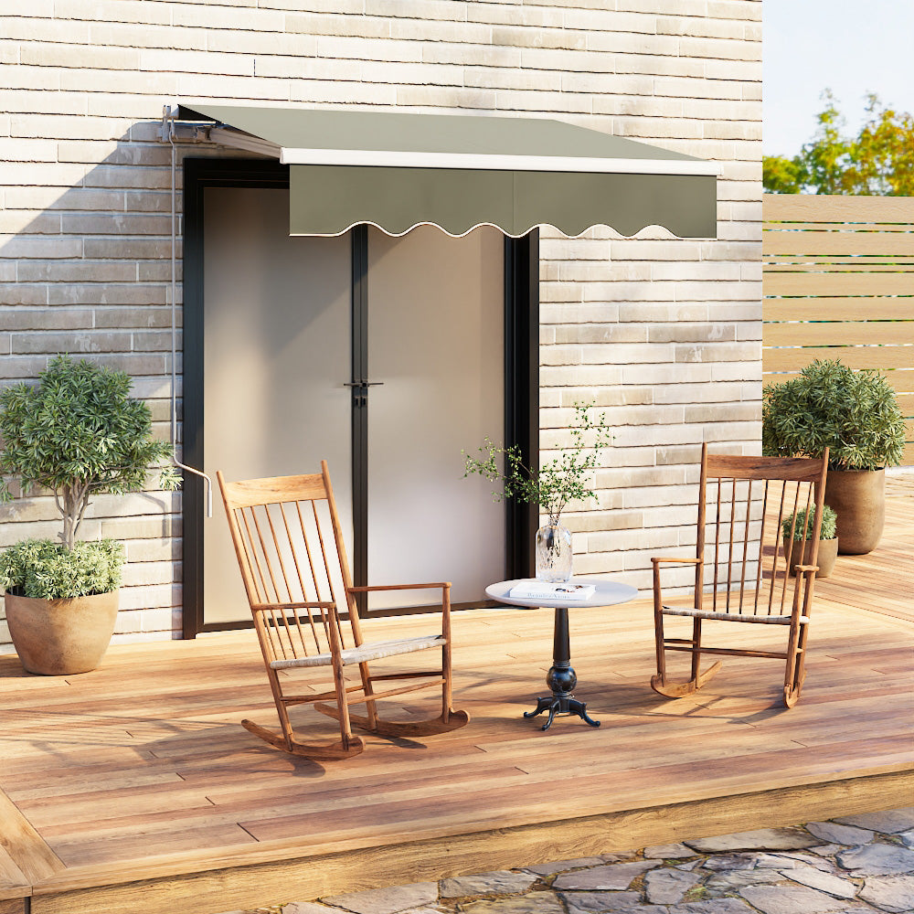 200cm W X 150cm D Outdoor Retractable Patio Awning For Window And Door | One Size