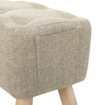 Living and Home Linen Upholstered Ottoman Footstool With Pocket