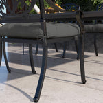 Set Of 4 Outdoor Seat Cushion W/ Ties, For Garden Furniture | Charcoal Gray