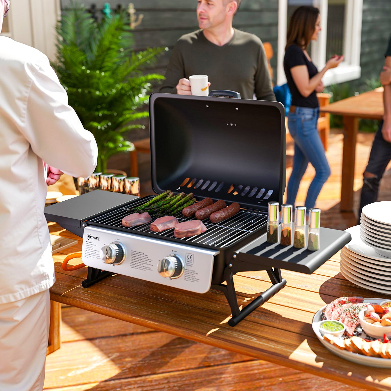 2 Burner Foldable Gas Bbq Grill