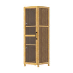 3-tier Narrow Bookcase Storage Cabinet With Acrylic 30cm W Door