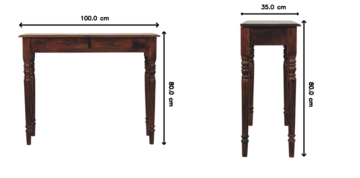 Solid Wood Heritage Turned-leg Console Table