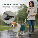 Dog Raincoat With Hood, Dog Rain Jacket | M | Green