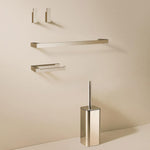 Bathroom Accessory Set 5 Pcs Hooks Rail Toilet Brush&paper Holder | Chrome