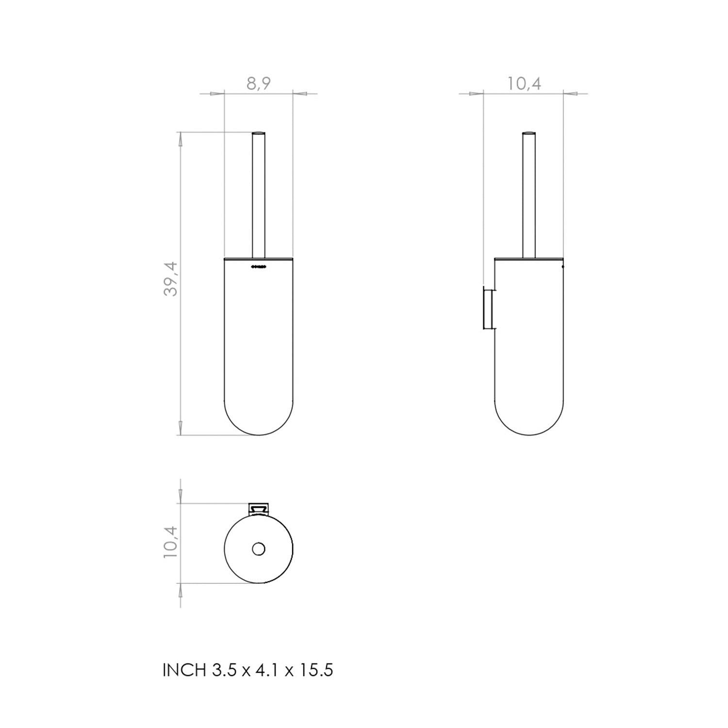 Toilet Brush, Wall Mounted, Black, Award-winning Design Geyser Collection