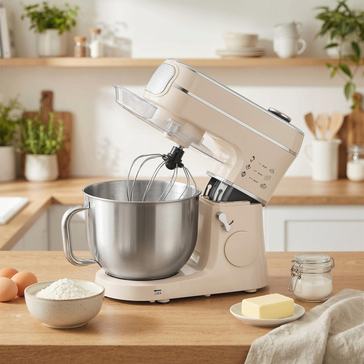 6l 1400w Stand Mixer With 11 Speeds & Fermentation Function | Cream