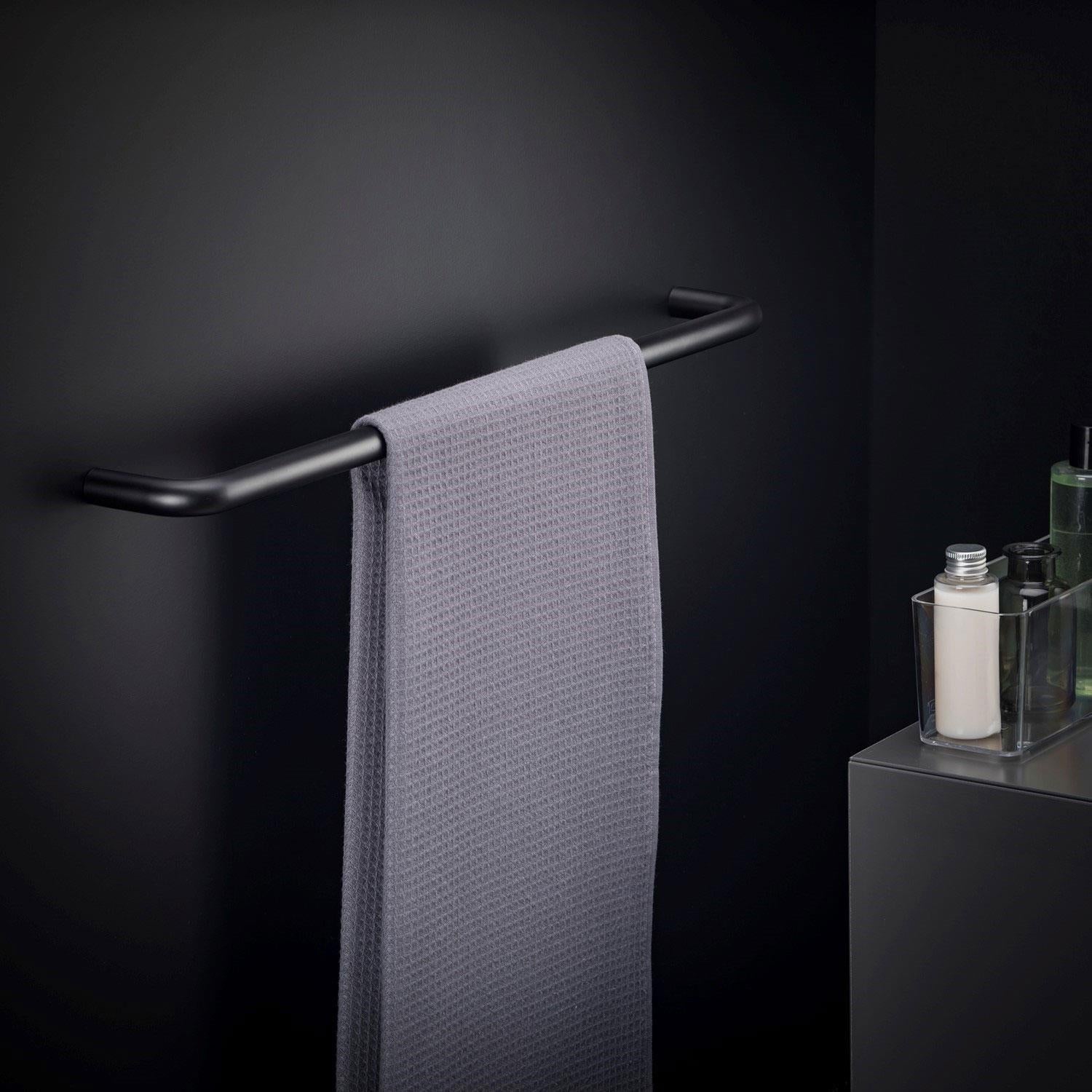 Towel Rail, Black Matt, Wall-mounted, Collection Bwc | 60cm | Matte Black