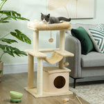 Cat Tree, 90cm Cat Tower With Sisal Scratching Posts | Beige