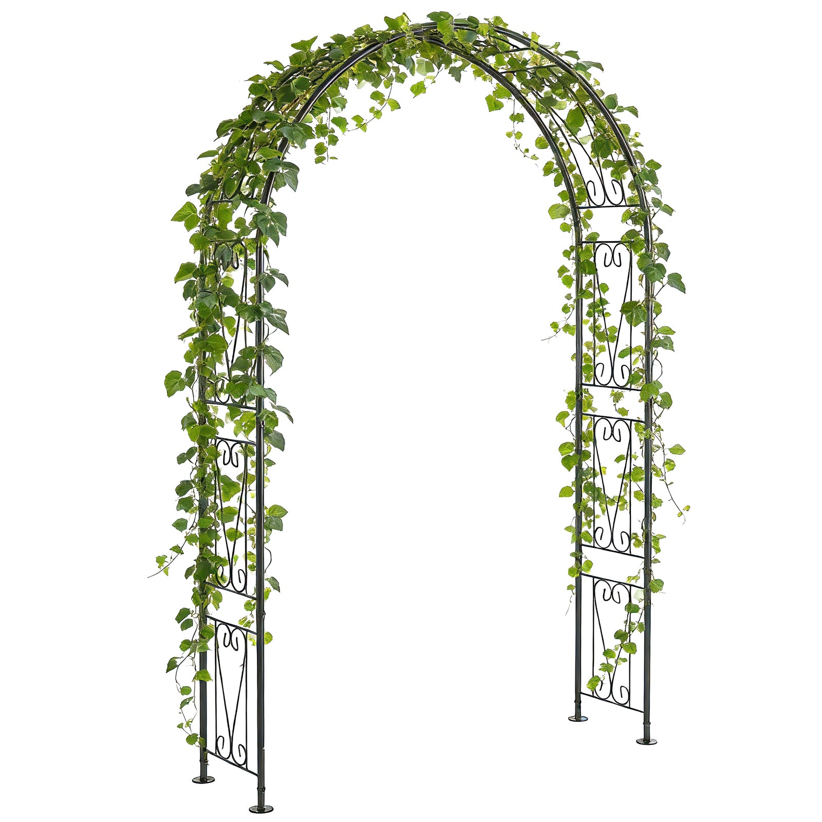Outsunny Garden Arch, Rose Arch, Black