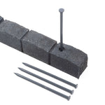 Roman Stone Recycled Rubber Lawn Border Edging | Set of 2 | Gray