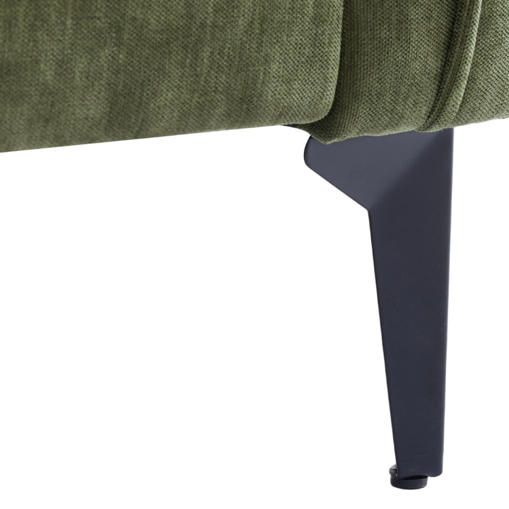 Modern Chenille Upholstered Armchair – Green Single Sofa With Cushions & Sturdy Legs
