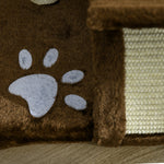 Cat Tree Plush Scratcher Kitty Activity Play Centre Tunnel Dangling Ball | Brown