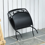 Iron Folding Log Rack W/ Scroll Panels