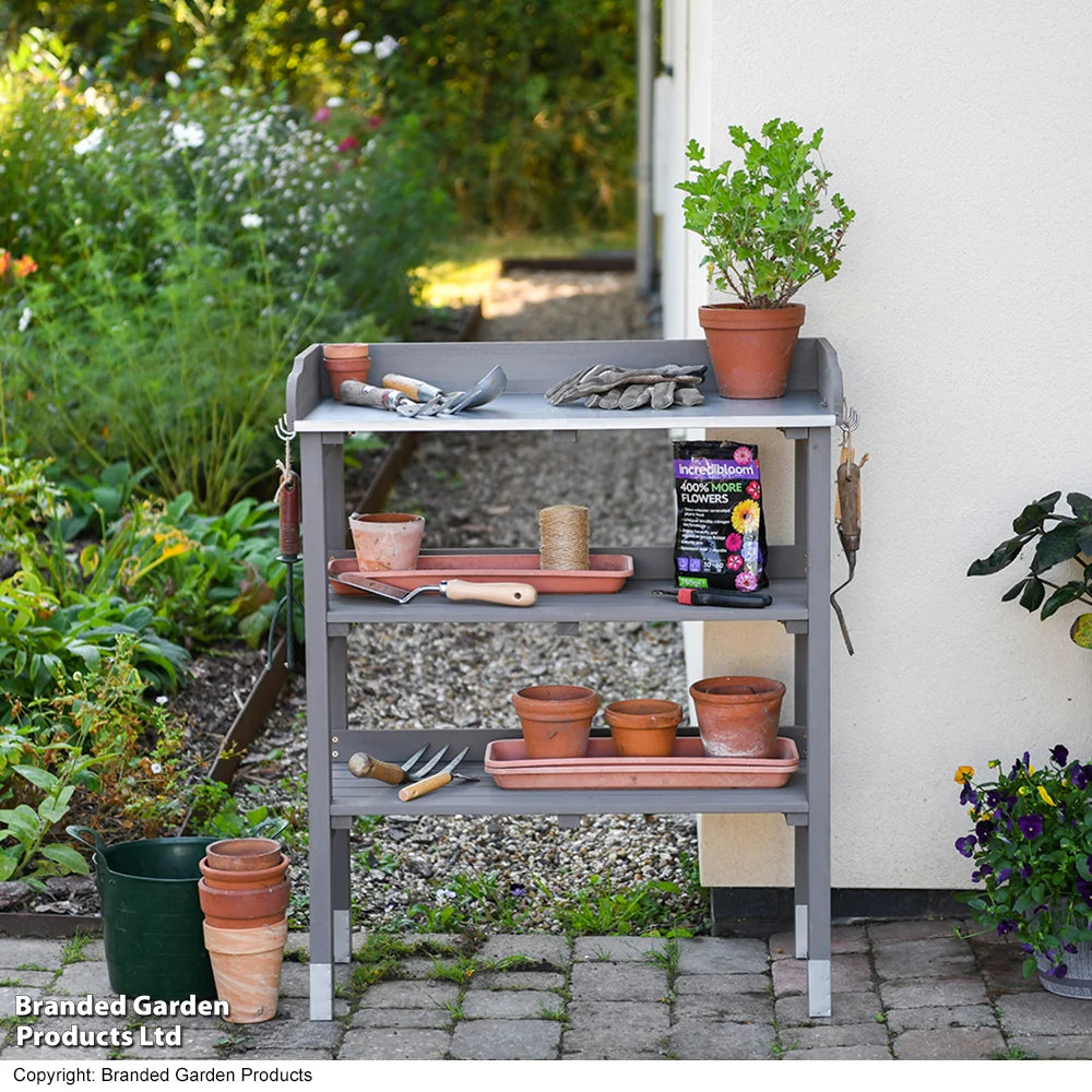 3-tier Wooden Potting Table Grey