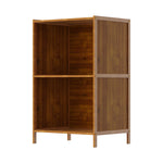 2-tier Open Bookcase, Small Space Bamboo Storage Shelf, Freestanding Corner Organizer With Raised Feet