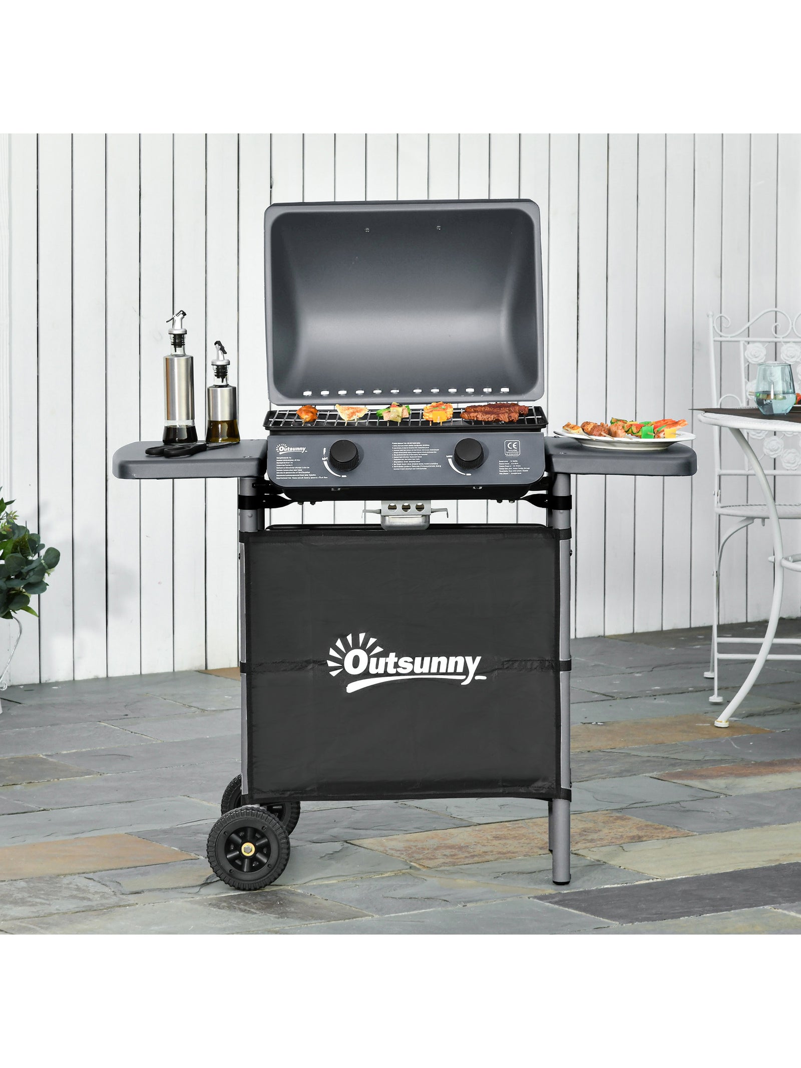 Propane Gas Barbecue Grill 2 Burner Cooking Bbq 5.6 Kw