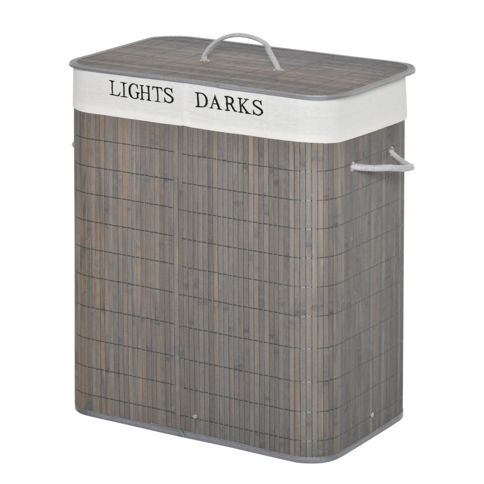 2 Section Collapsible Laundry Hamper Lid Removable Lining | One Size