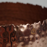 Large Metal Bowl 22 X 17cm Hammered Copper Plated - Curvy Edge