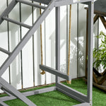 Pawhut Chicken Coop Toy With Swing, Ladder, Platform For 2 Chickens, Hens, Grey