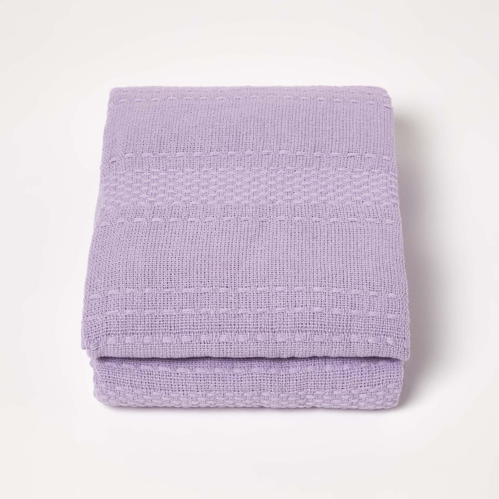 Kashi Cotton Throw With Tassels | 255cm x 360cm | Lilac