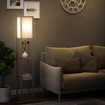 Floor Lamp Reading Lamp With 3-tier Storage Shelf Acrylic | One Size | Pale Brown