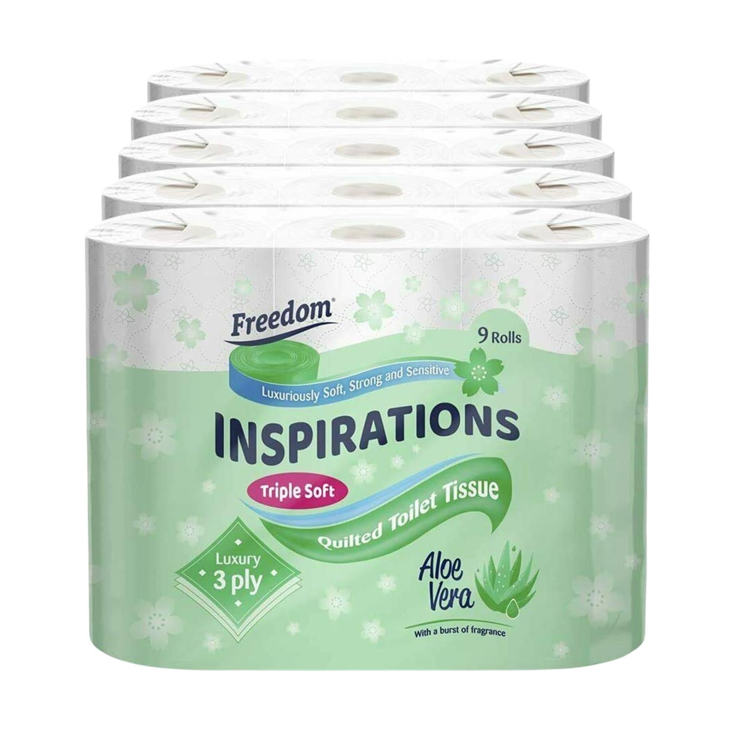 Freedom White 3-ply Toilet Paper 45 Rolls + Aloe Vera 45 Rolls