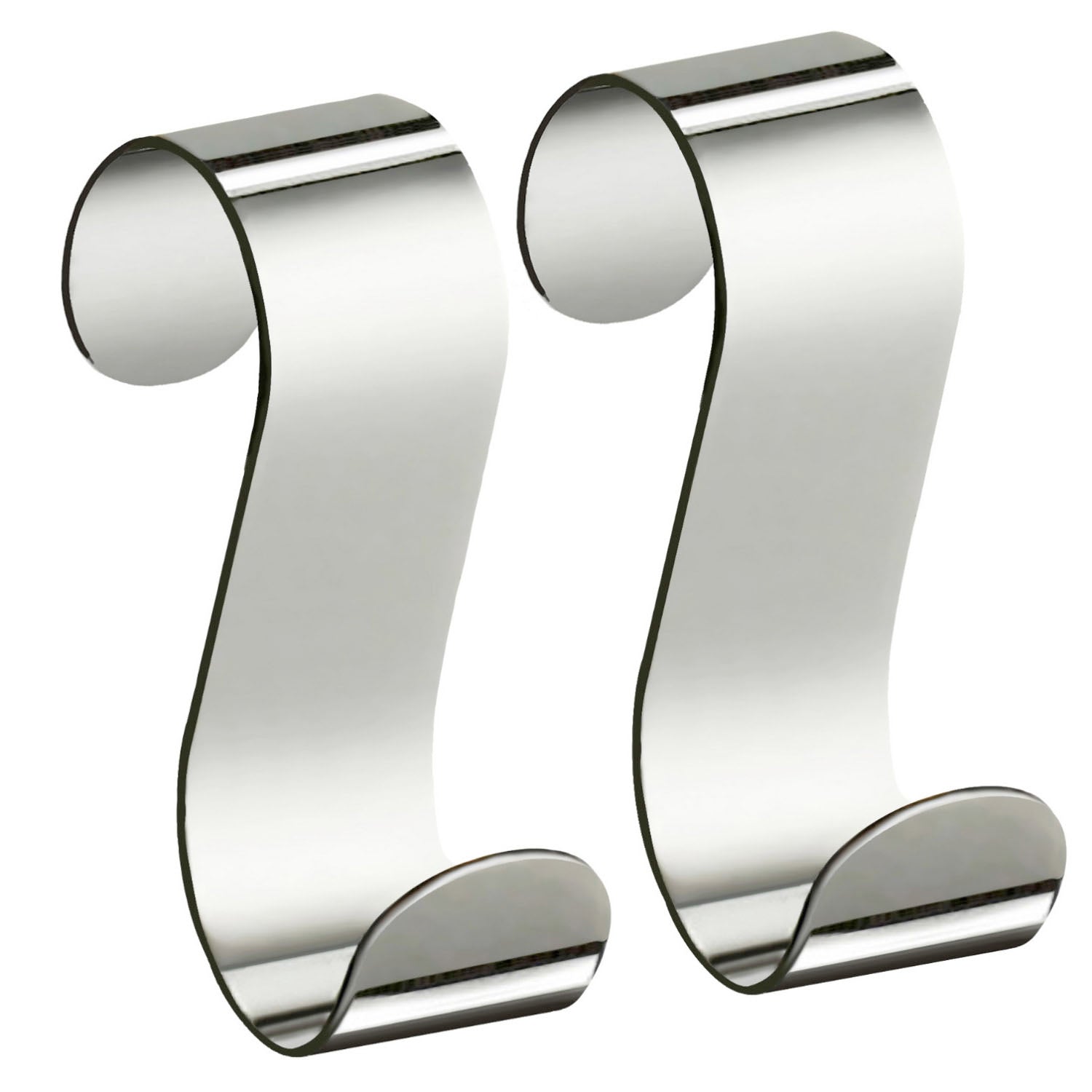 Pair Of Chromed Steel Hooks For Bathroom Towel Warmers | Chromed Stainless Steel