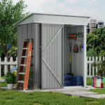 3x5ft Galvanised Metal Garden Shed Metal Storage Shed With Lockable Door