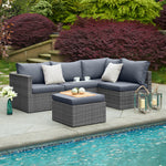 6-seater Rattan Corner Sofa Garden Furniture Set