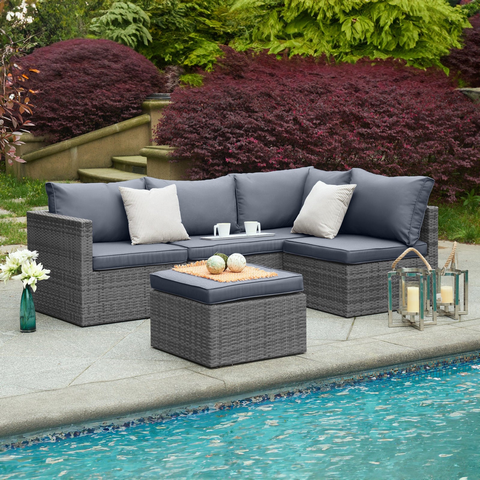 6-seater Rattan Corner Sofa Garden Furniture Set