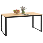 Garden Table For 6 People W/ Slatted Table Top, Metal
