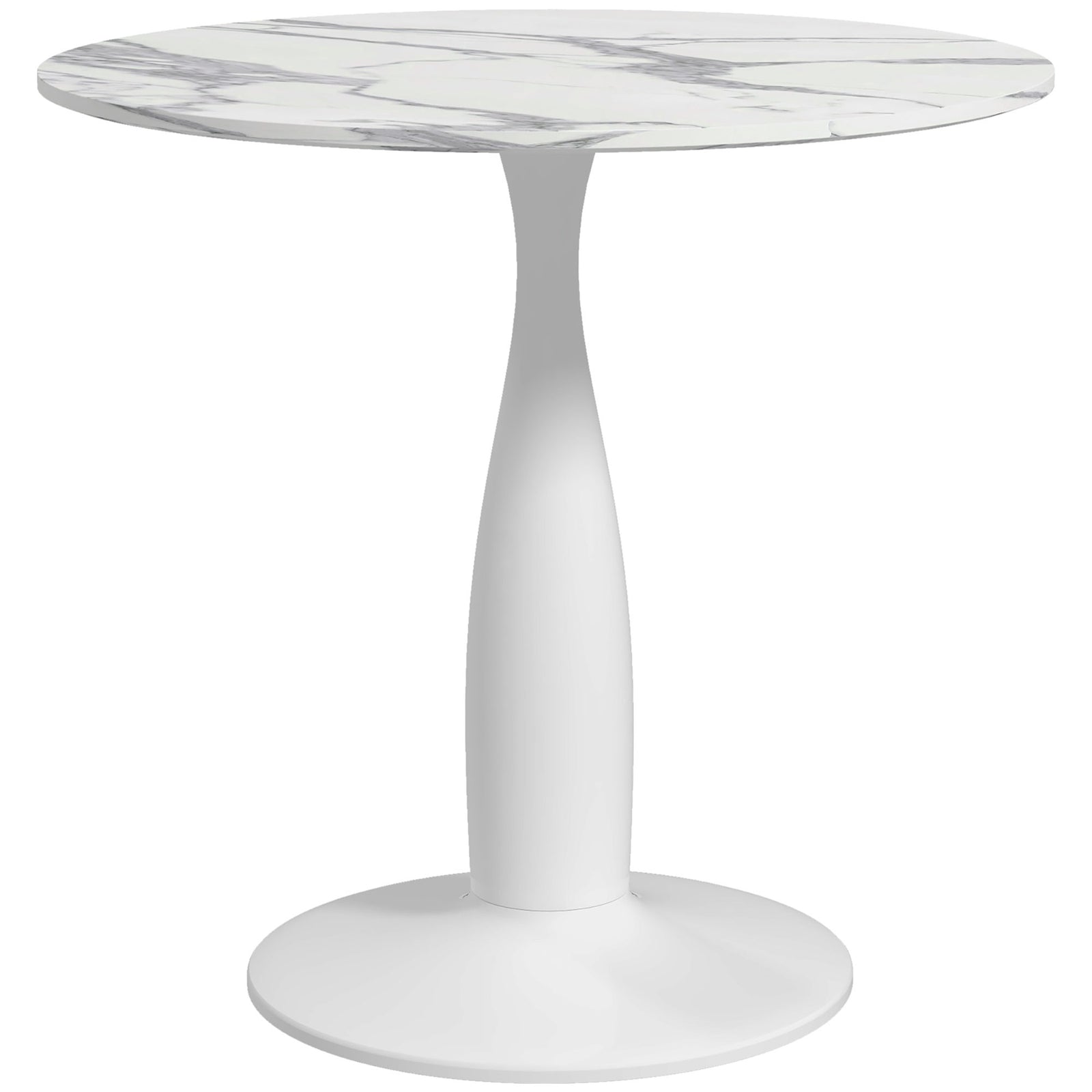 Round Dining Table W/ Steel Base, Dining Room | White